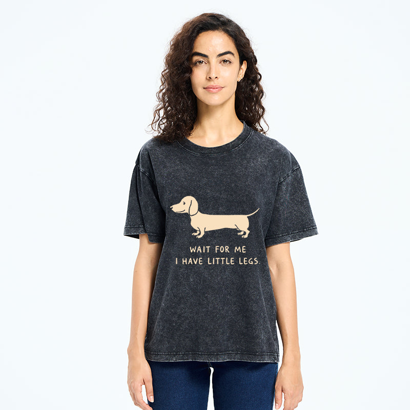 Unisex Wait For The Dachshund Washed T-Shirt