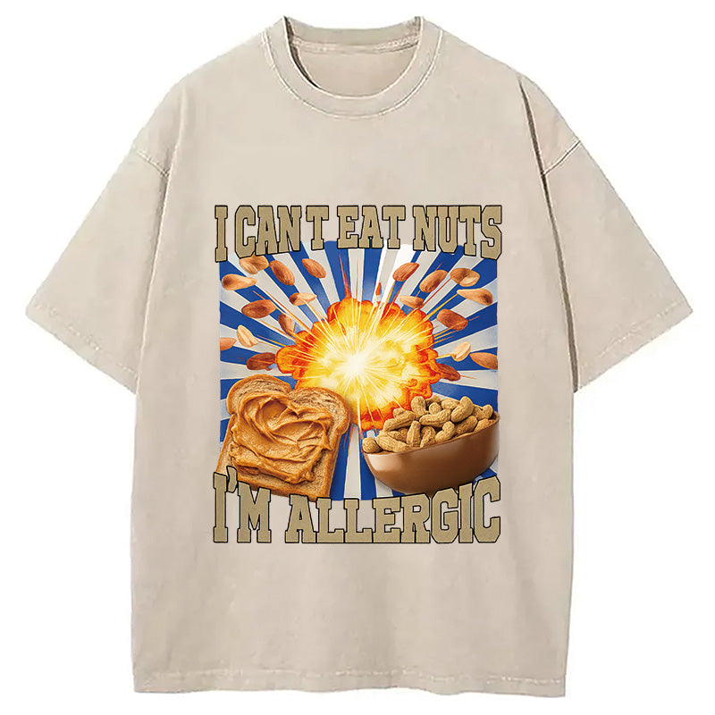 Allergy Nut Intolerance Washed T-Shirt