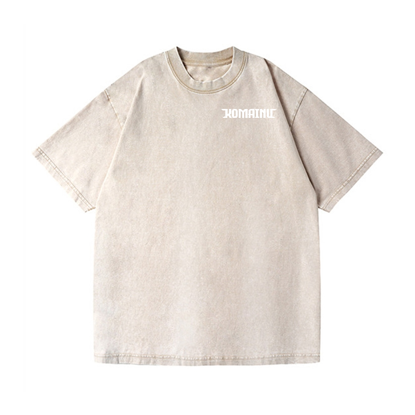 Komainu Vintage Wash Japanese Design Back Art T-Shirt