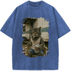 Unisex Surviving Not Thriving Decadent Cat Vintage Washed T-Shirt