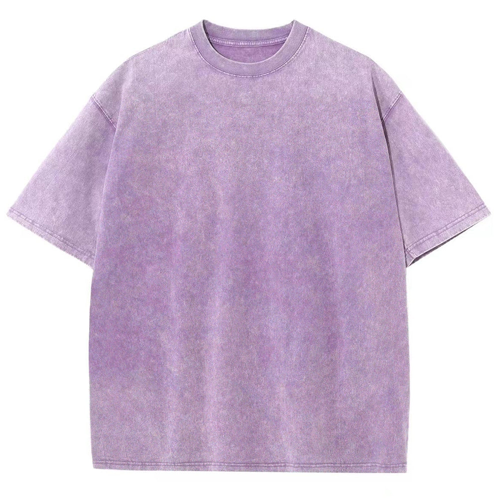 Fishes Pattern Printed Washed Vintage Short Sleeves T-Shirt