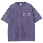 Polka Dot Fish Washed Vintage Short Sleeves T-Shirt