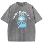 Happy Hanukkat Washed T-Shirt