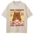Bear Eating Spaghetti Washed T-Shirt