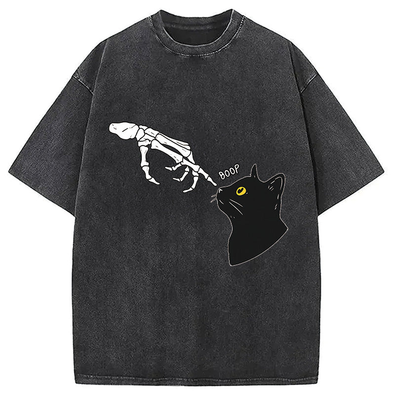 Cat Spooky Boop Washed T-Shirt