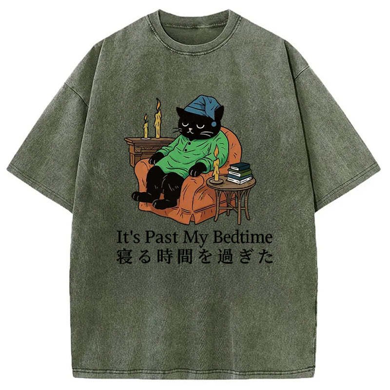 Cat That Goes To Bed Early Washed T-Shirt