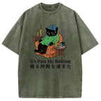 Cat That Goes To Bed Early Washed T-Shirt