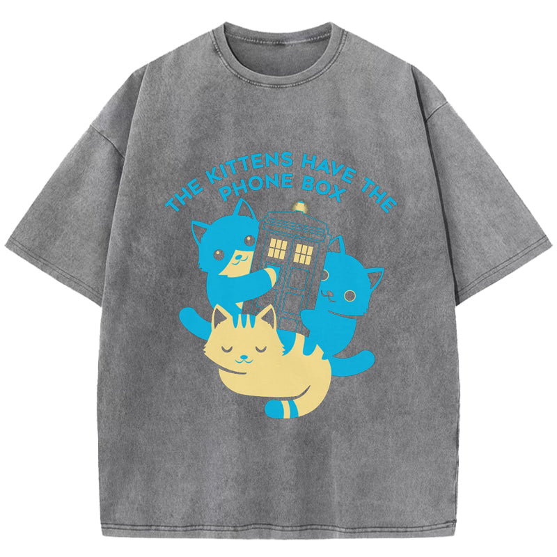 The Kittens Have The Phone Box Washed T-Shirt