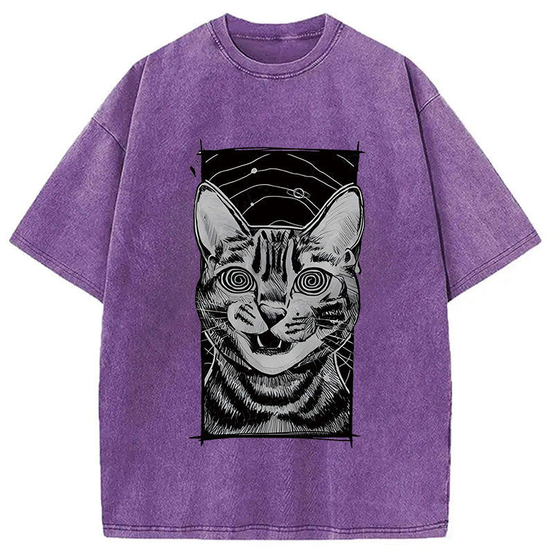 Hypnotic Cat Washed T-Shirt