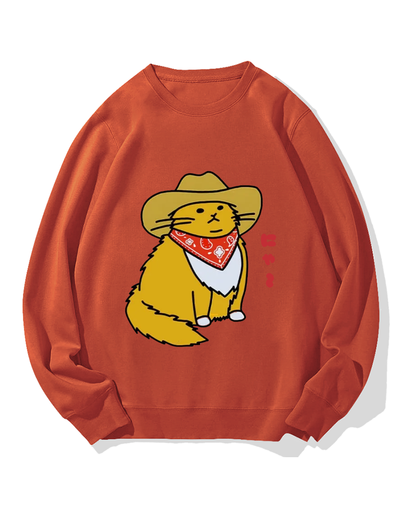 Cowboy cat Cotton Sweatshirt