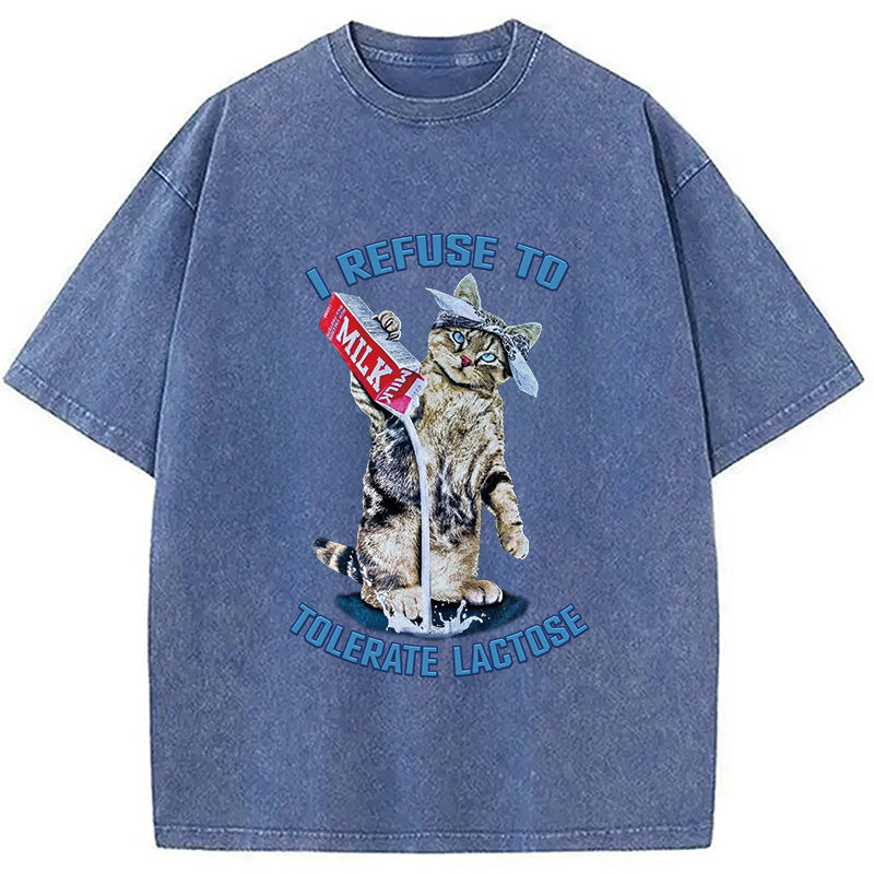 I REFUSE TO TOLERATE LACTOSE Washed T-Shirt