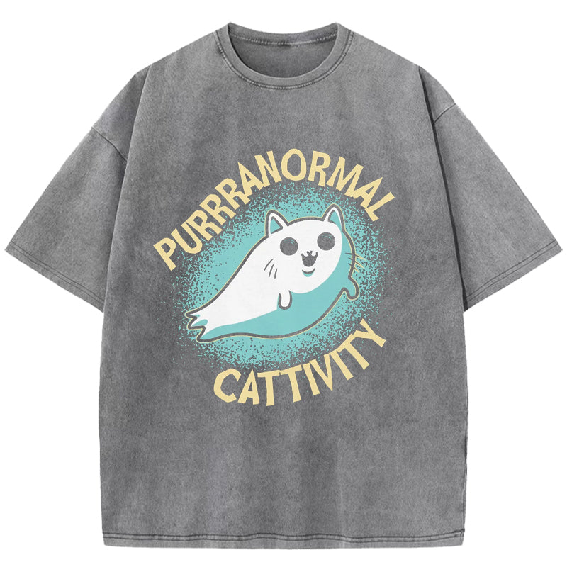 Purrranormal Cattivity Washed T-Shirt