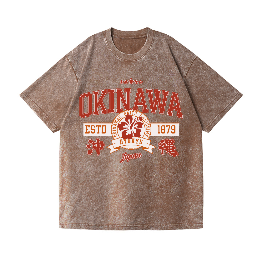 Okinawa Daito Sakishima Ryukyu Vintage Wash Japanese Design T-Shirt