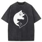 Yin Yang Cats Washed T-Shirt