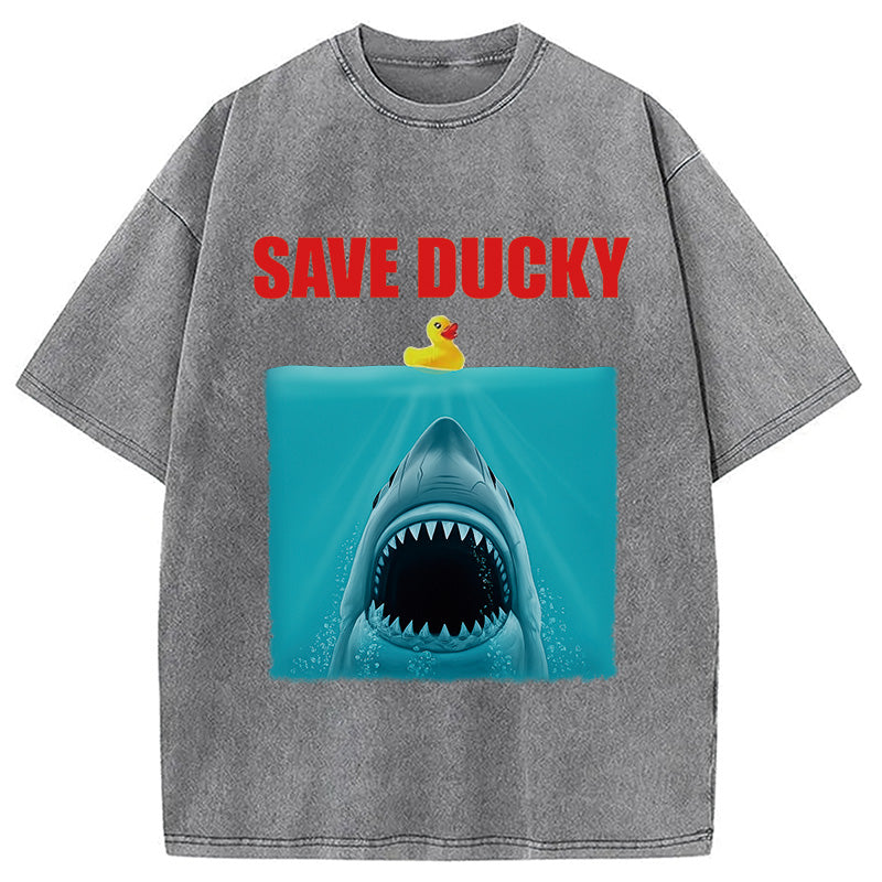 Save Ducky Parody Meme Washed T-Shirt