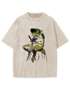 Frog Samurai Vintage Washed T-shirt