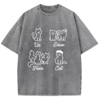 Un Deux Trois Cat Washed T-Shirt