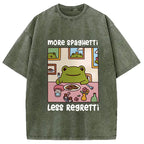 More Spaghetti Less Regretti Frog Washed T-Shirt