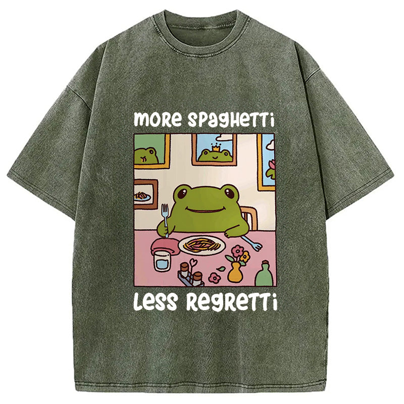 More Spaghetti Less Regretti Frog Washed T-Shirt