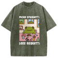 More Spaghetti Less Regretti Frog Washed T-Shirt