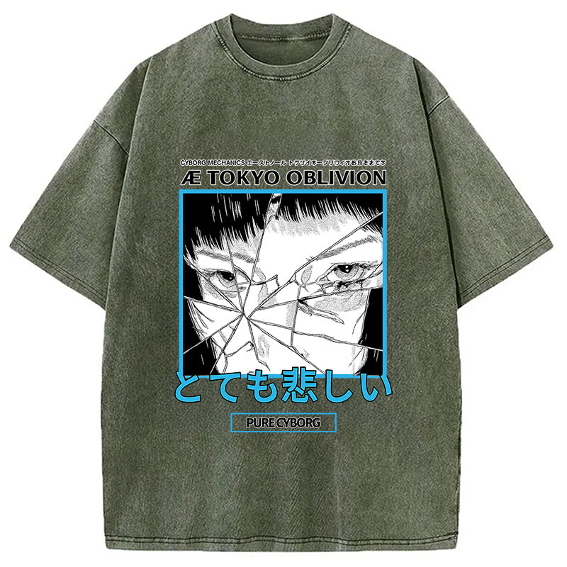 Cyberpunk Dark Fantasy Washed T-Shirt