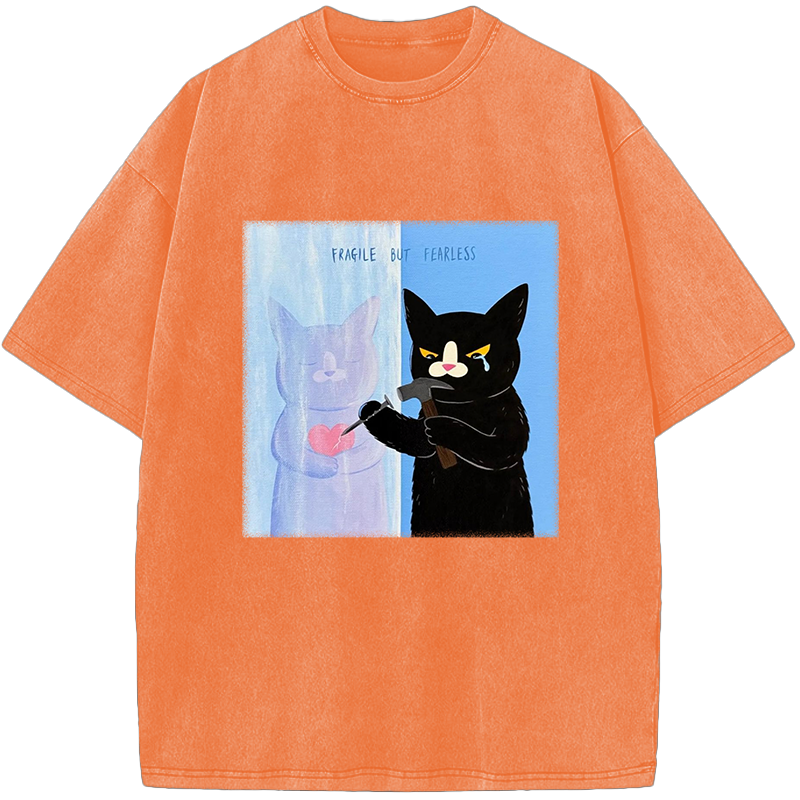 Unisex FRAGILE BUT FEARLESS Vintage Washed T-Shirt