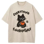 Cat Tasting Coffee Washed T-Shirt