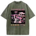 Japanese Art Pink Hallucinogenic Mushrooms Washed T-Shirt