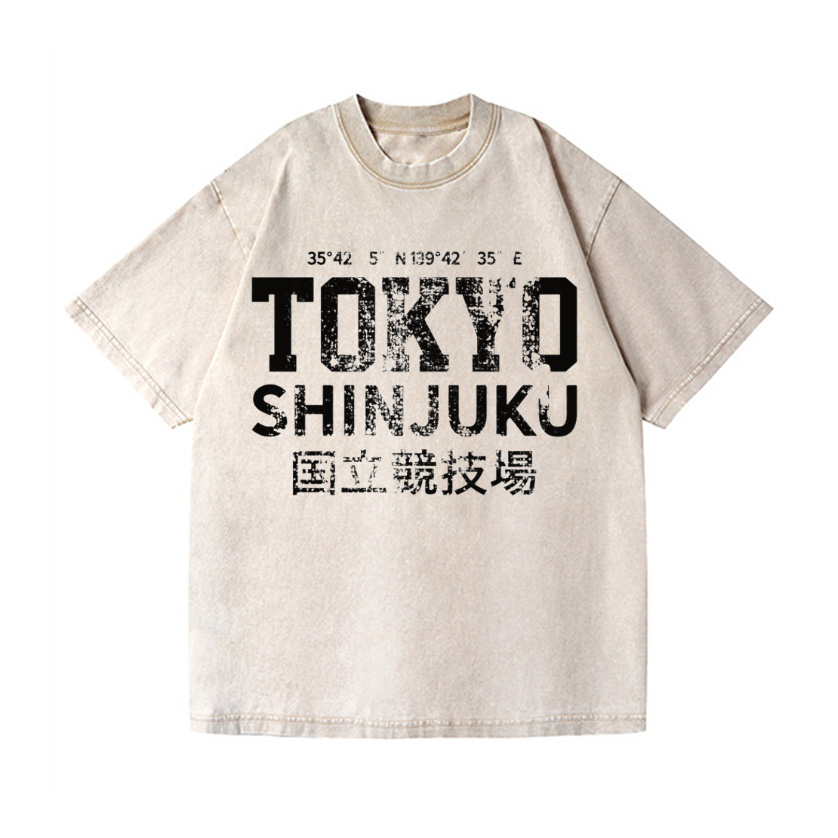 TOKYO SHINJUKU Vintage Wash Japanese Design T-Shirt