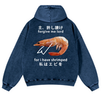Shrimp Vintage Washed Cotton Back Art Hoodie
