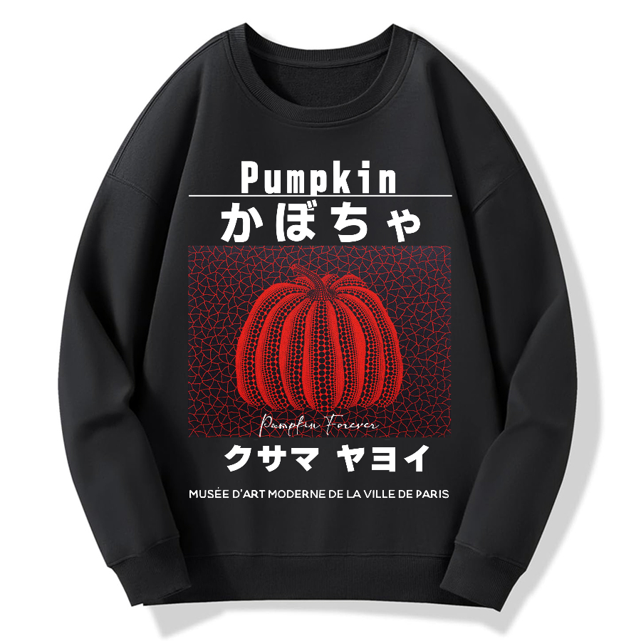 Japanese Red Punpkin Geek Cotton Sweatshirt