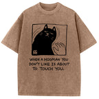 Rebellious Cat Washed T-Shirt