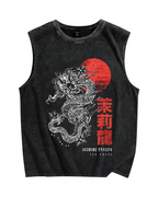 Jasmine Dragon Vintage Distressed Washed Tank Top