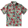 Oni Mask And Flower Button-up Shirt