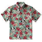 Oni Mask And Flower Button-up Shirt