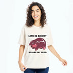 Unisex Short Legs Short Life Washed T-Shirt