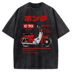 C70 Retro Motorcycle Vintage Washed T-shirt