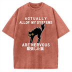 Nervous Cat Vintage Washed T-shirt