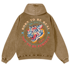 Tiger Vintage Washed Cotton Back Art Hoodie