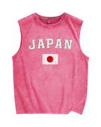 Japan Flag Vintage Distressed Washed Tank Top
