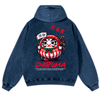 Daruma Vintage Washed Cotton Back Art Hoodie