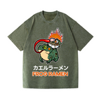 Frog Ramen Vintage Wash Japanese Design T-Shirt