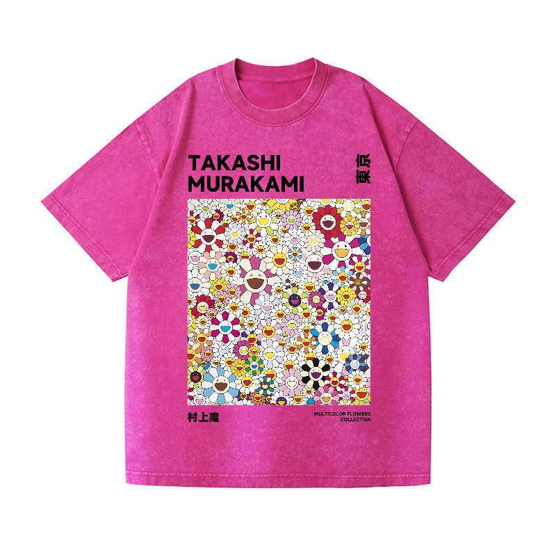 Japan Flower Vintage Wash Japanese Design T-Shirt