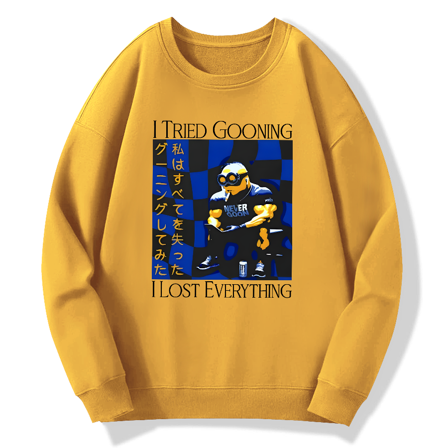 Never Goon Cotton Pullover Sweatshirt