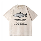 Fish Vintage Wash Japanese Design T-Shirt