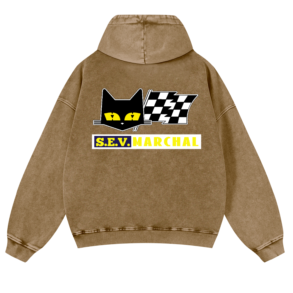 S.E.V Marchal Vintage Washed Cotton Back Art Hoodie