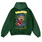 Wasted Vintage Washed Cotton Back Art Hoodie