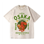 Osaka Dotonbori Drunken Octopus Vintage Wash Japanese Design T-Shirt