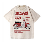 Honda C70 Vintage Wash Japanese Design T-Shirt