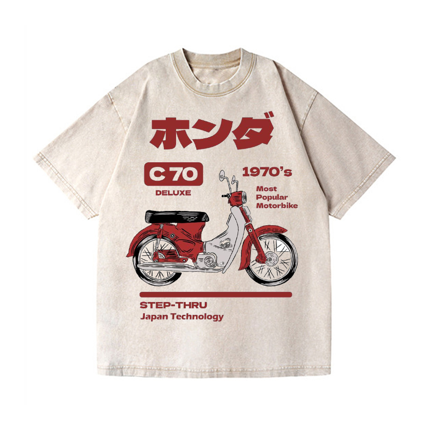 Honda C70 Vintage Wash Japanese Design T-Shirt